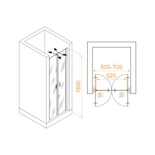 Душевая дверь RGW PA-104B 060810407-14 70см чёрный